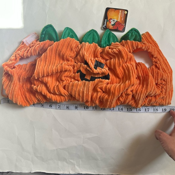 Petco Small Dog Green & Orange Pumpkin Costume - Picture 3 of 8